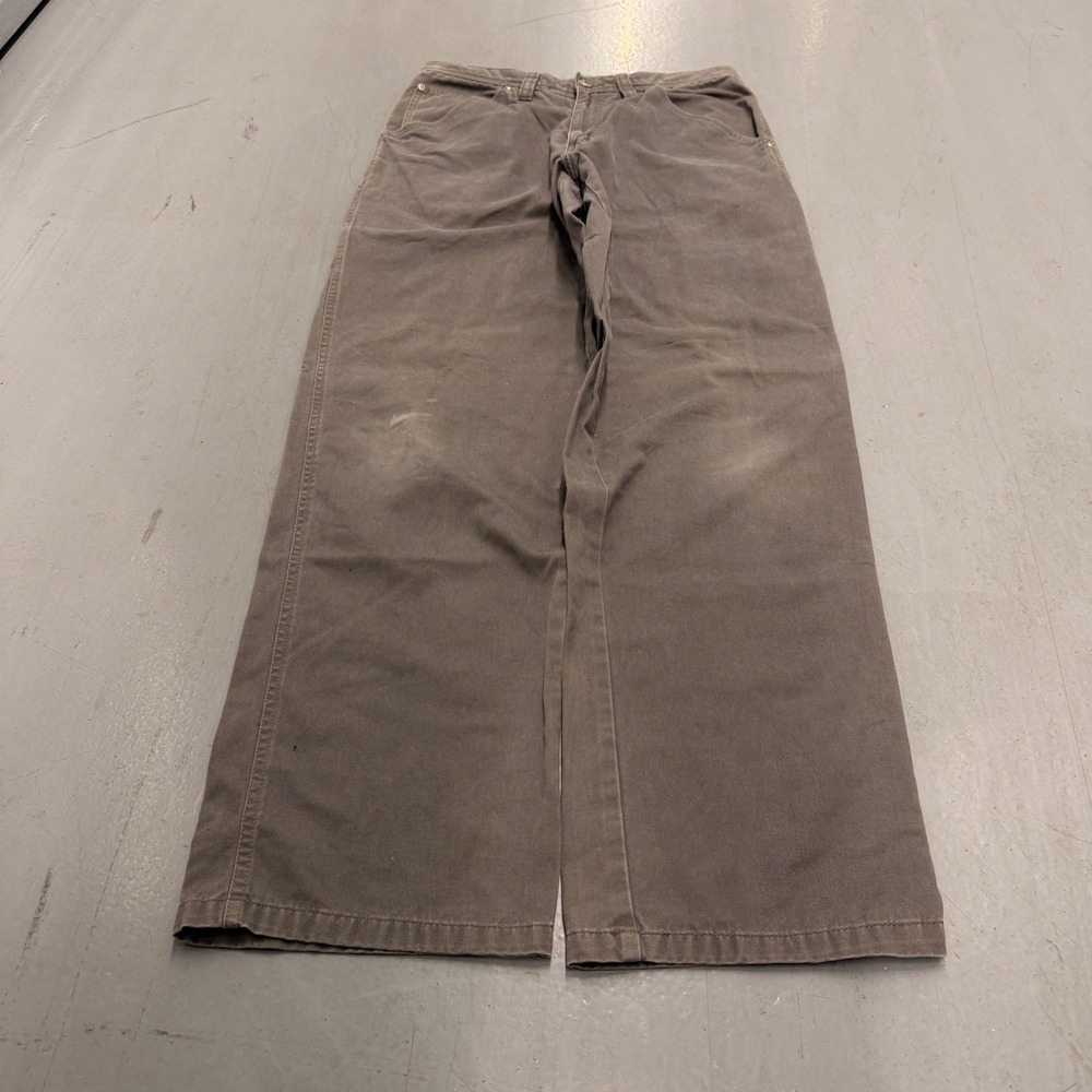 Wrangler Hero Work Pants Canvas Brown Relaxed Fit Men Size 34x32‎